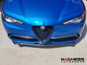 Alfa Romeo Giulia Front Canards - Carbon Fiber - V2 - Feroce Carbon - Sport/ Ti/ Veloce